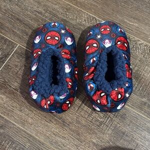 Spider-Man Themed Kids Slippers - Blue and Red - Size 10C
